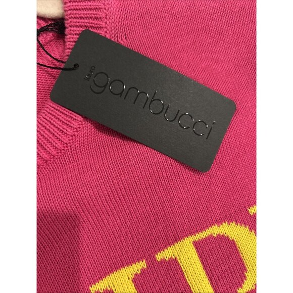 Fuzzi Gambucci Womens Sweater Caipi Roska Puff‎ Sleeve Pink Cotton XS NWT Italy - Picture 9 of 9